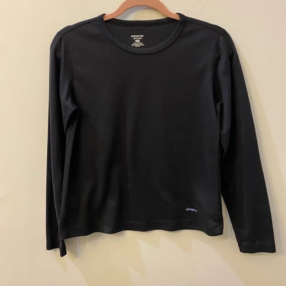 Patagonia Black Capilene Long Sleeve Shirts Women Size S